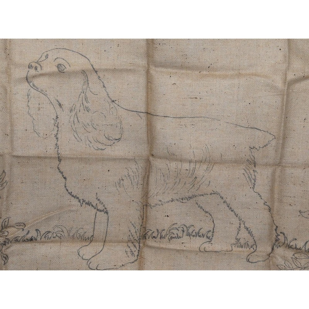Large English Cocker Spaniel Dog Pearl McGown The Great My Own Burlap 40" X 28"